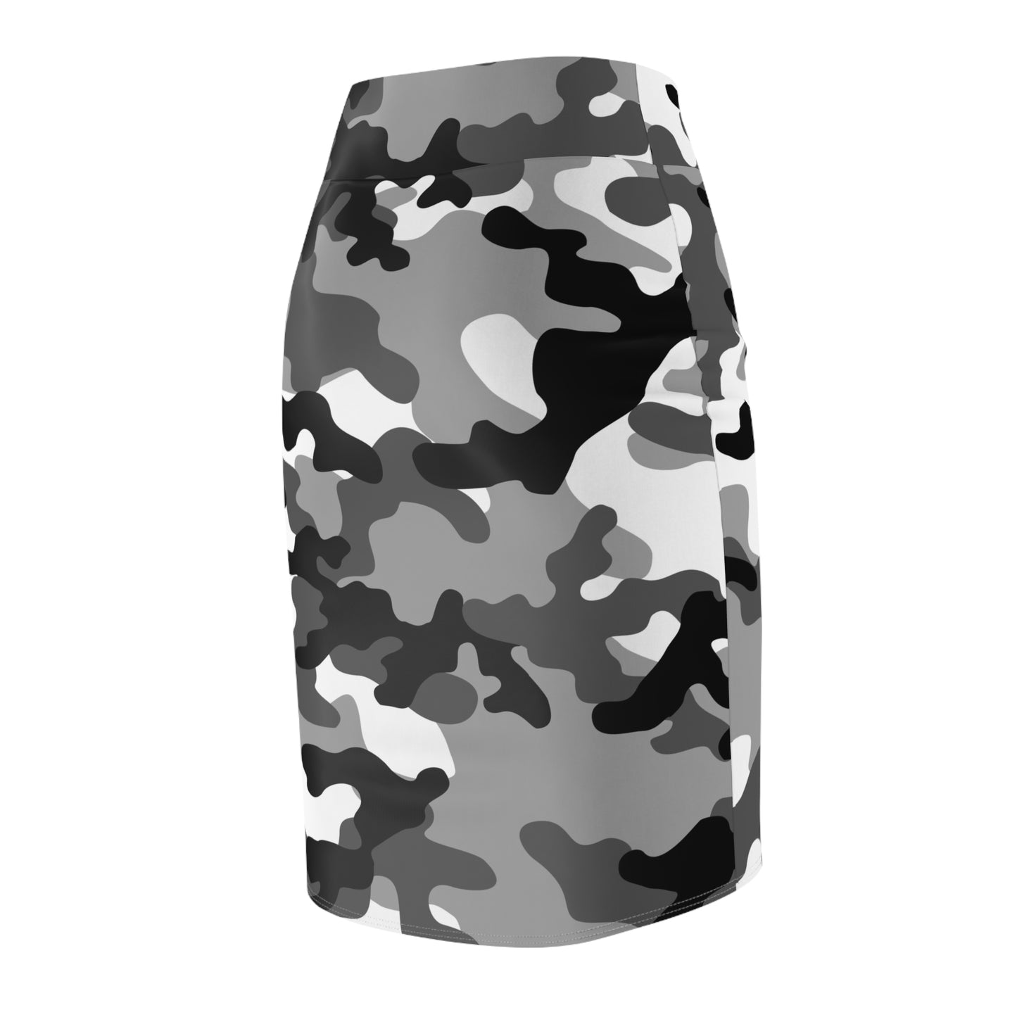 Camo Mini Skirt | Pencil Cut | Black, White, and Gray