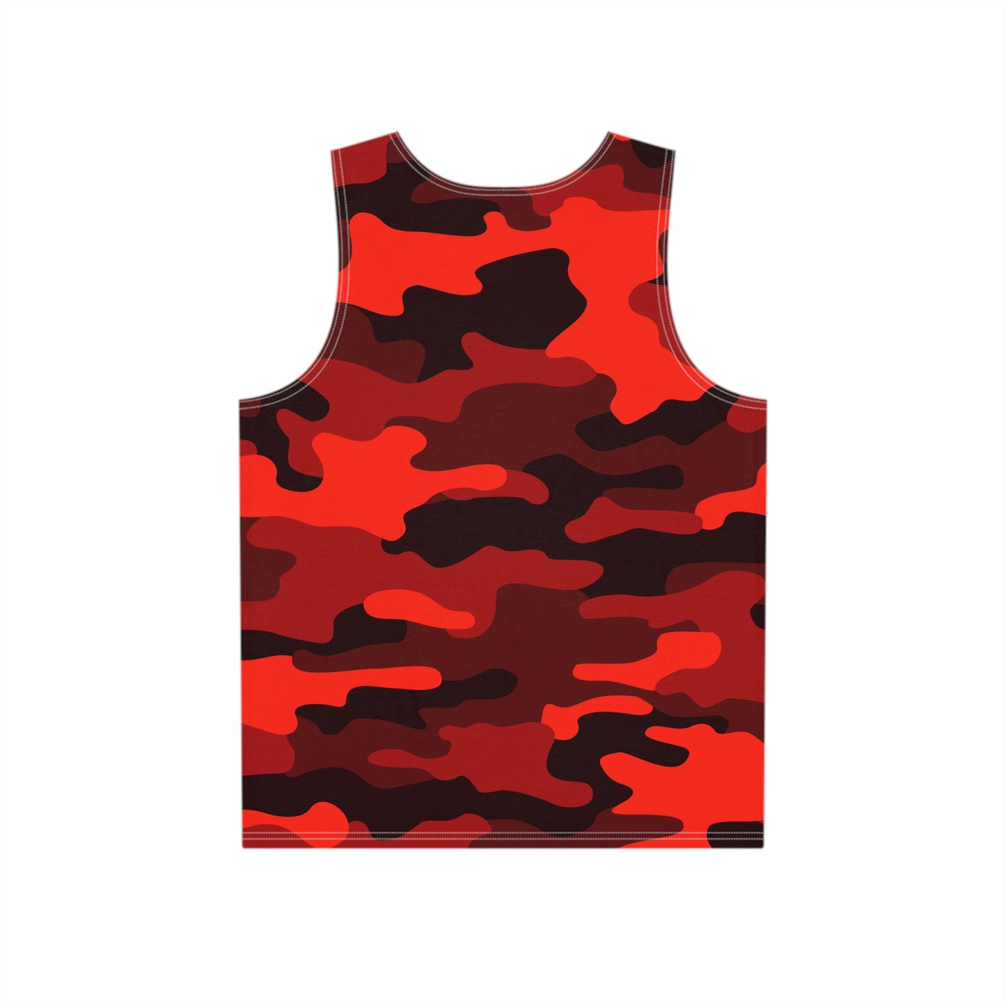 Men's Camo Tank Top | Scarlet Red and Black | Loose Fit