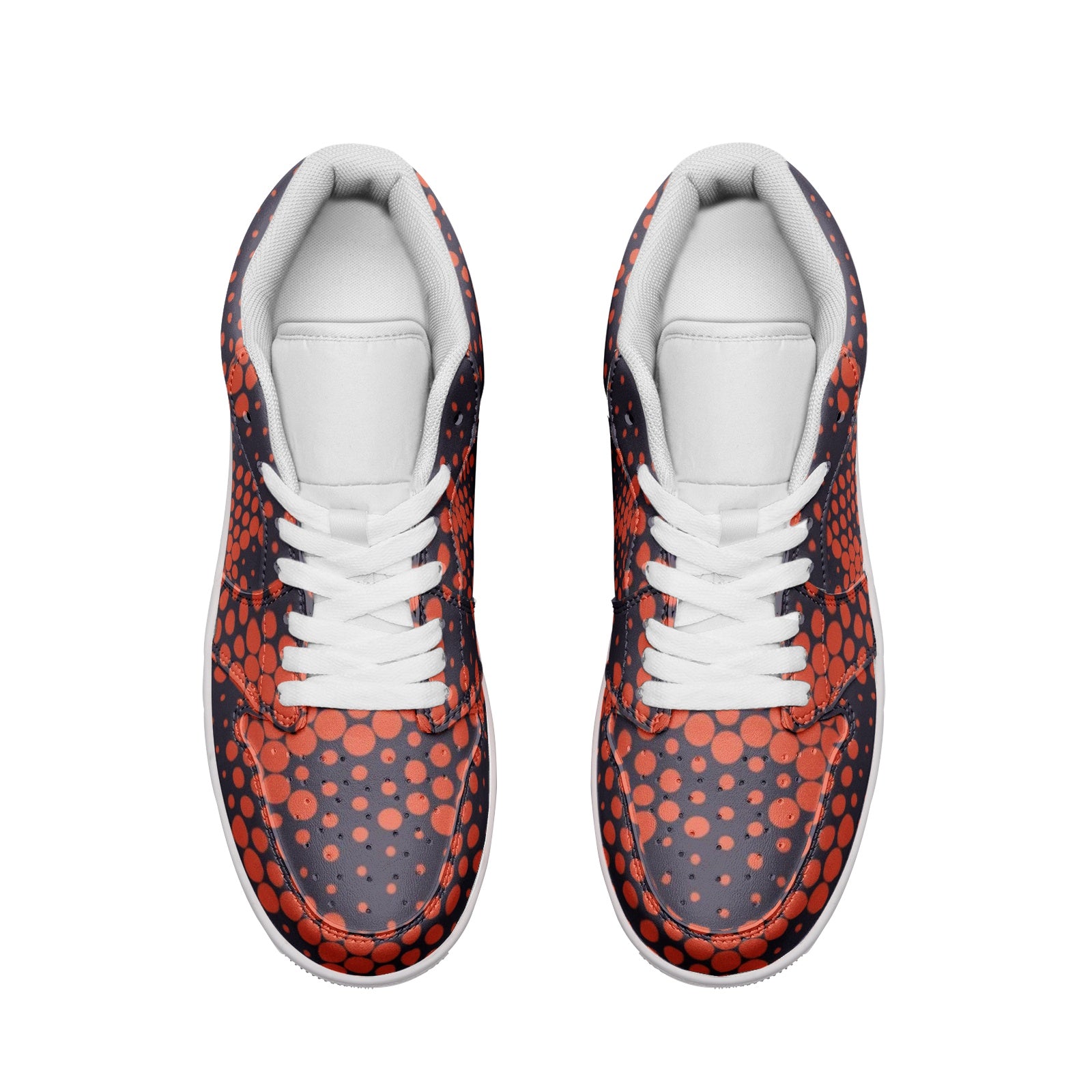 Camo Shoes | Orange & Blue Digital Low Top Leather Sneakers