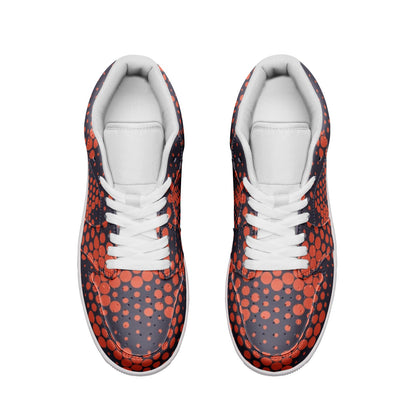 Camo Shoes | Orange & Blue Digital Low Top Leather Sneakers