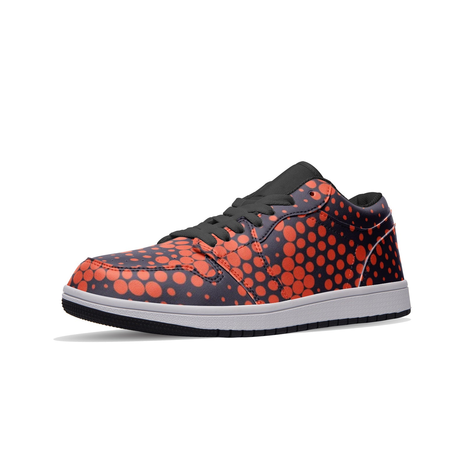 Camo Shoes | Orange & Blue Digital Low Top Leather Sneakers