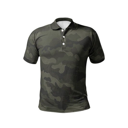 Brown Camo Golf Shirt | Digital Dotted