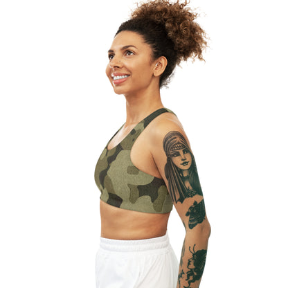 Camo Bra | Green Fabric Sports Camouflage