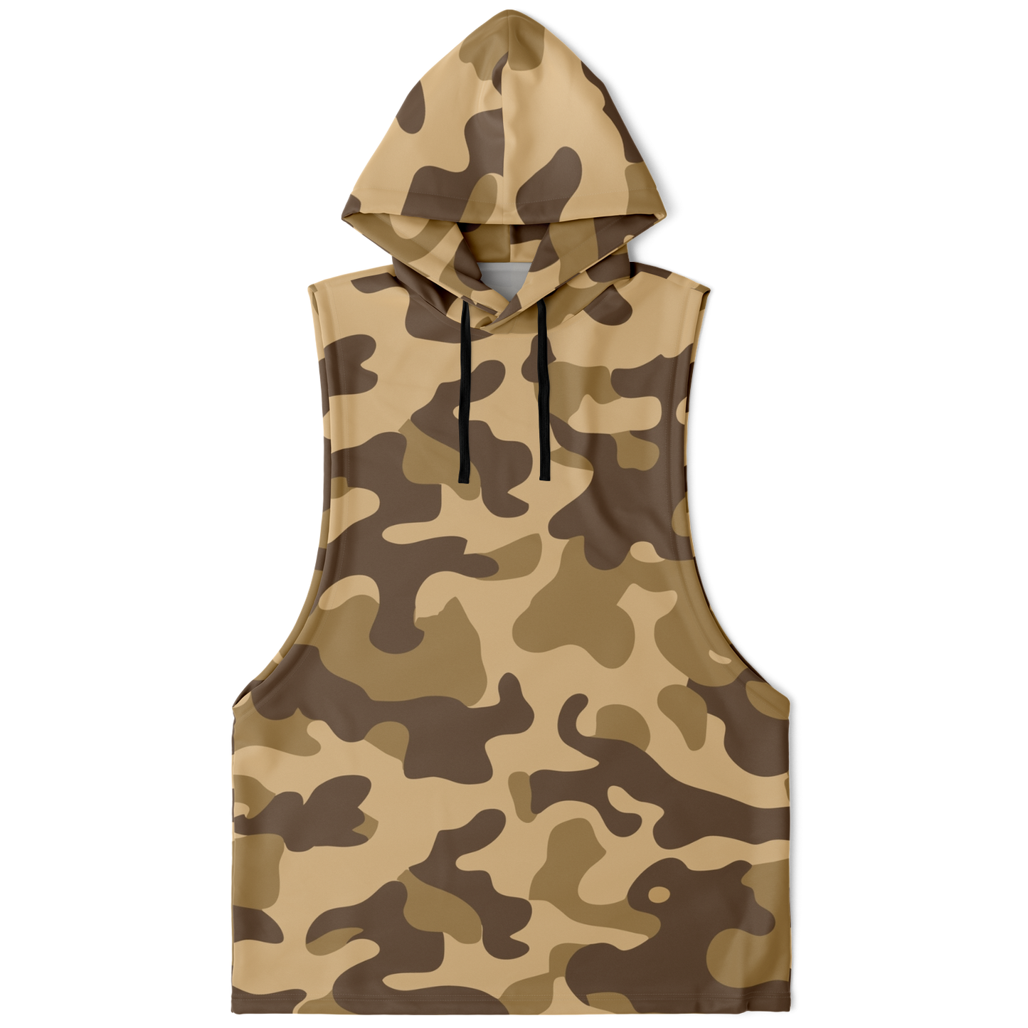 Sleeveless Hoodie | Khaki Camouflage