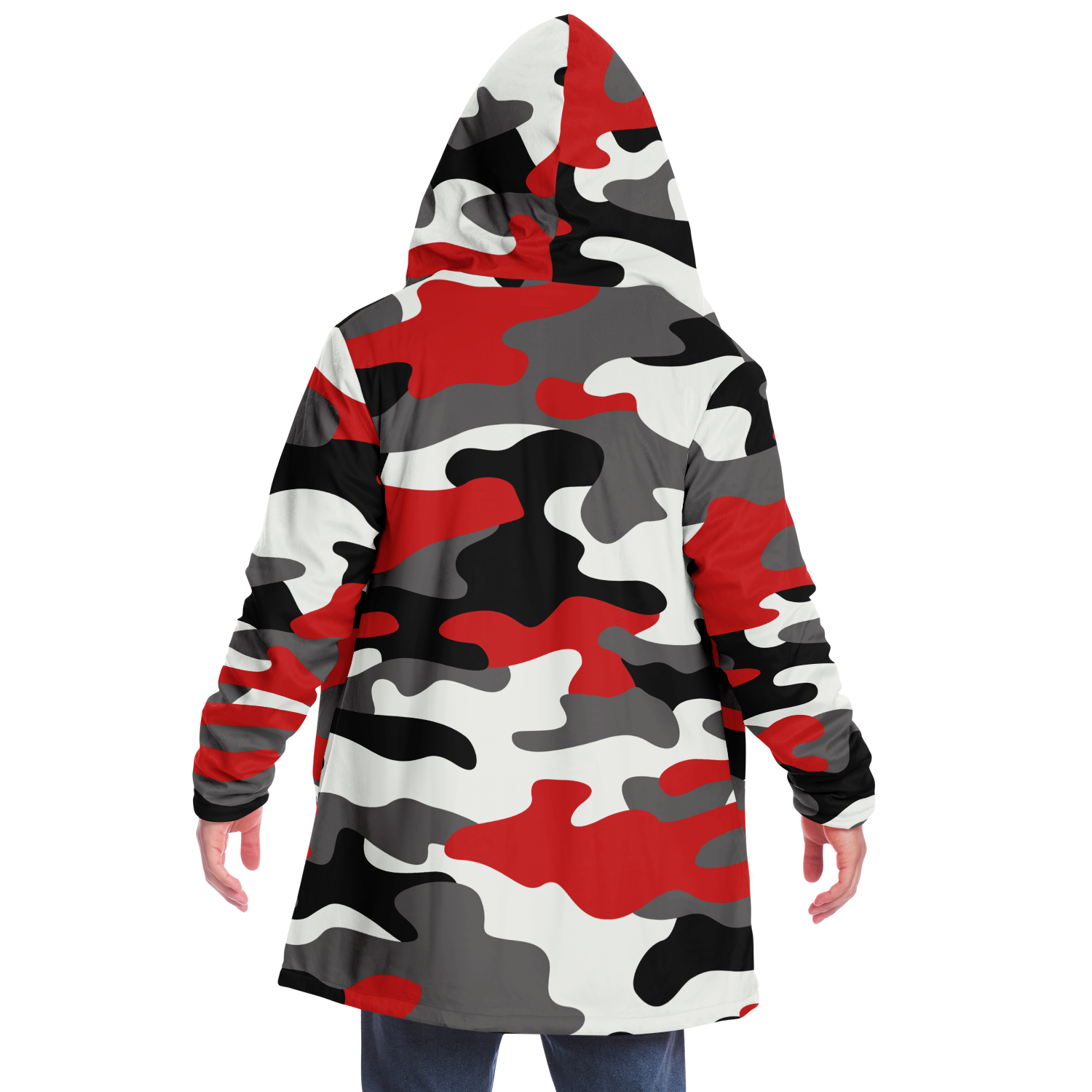 Camo Cloak | Red, Black, & White Camouflage | Microfleece