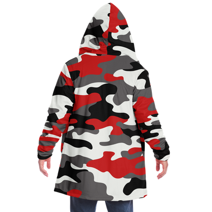 Camo Cloak | Red, Black, & White Camouflage | Microfleece