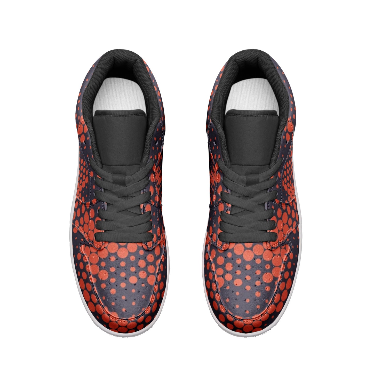 Camo Shoes | Orange & Blue Digital Low Top Leather Sneakers