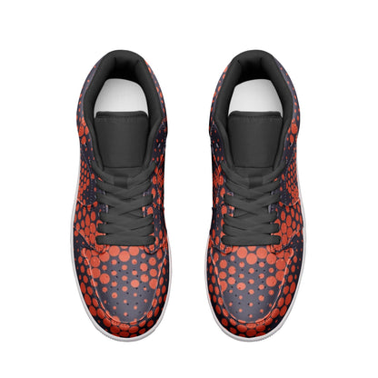 Camo Shoes | Orange & Blue Digital Low Top Leather Sneakers