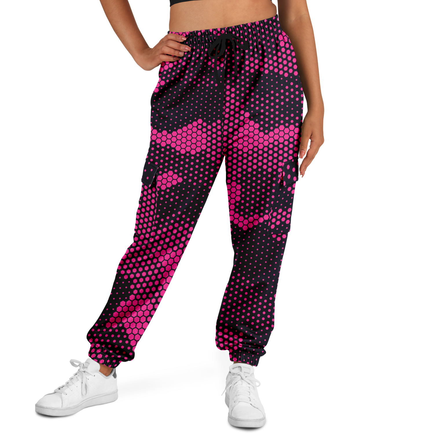 Camo Cargo Pants | Unisex | Pink Digital Dotted Hexagonal