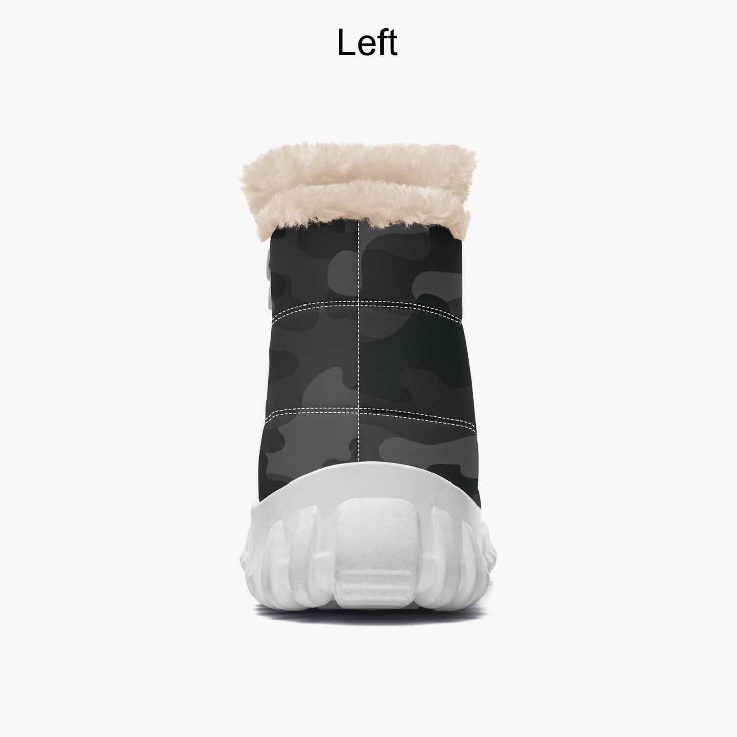 Camo Boots | Cotton-pad Fur Zipper Up | Black