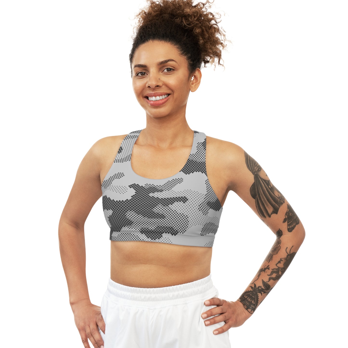 Camo Bra | Black & White Digital Camouflage