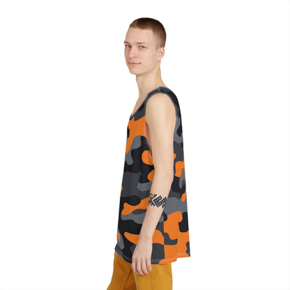 Men's Camo Tank Top | Orange, Black, and Gray | Loose Fit