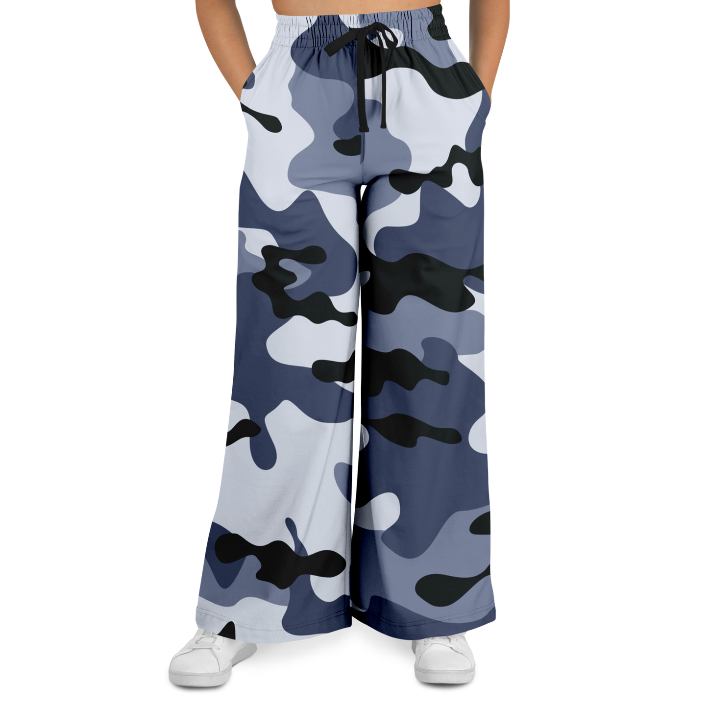 Camo Wide Leg Pants | Light Blue Camouflage