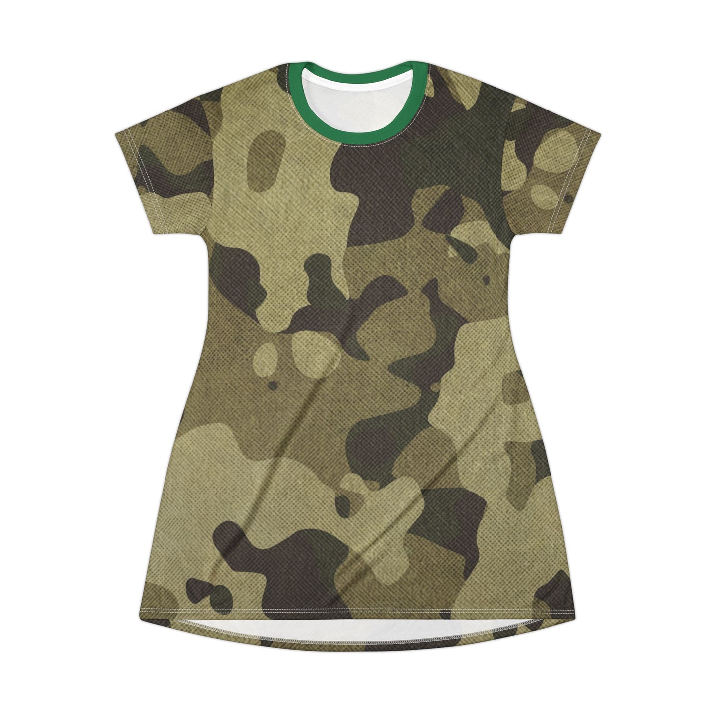 Camo T-Shirt Dress | Green Fabric Camouflage