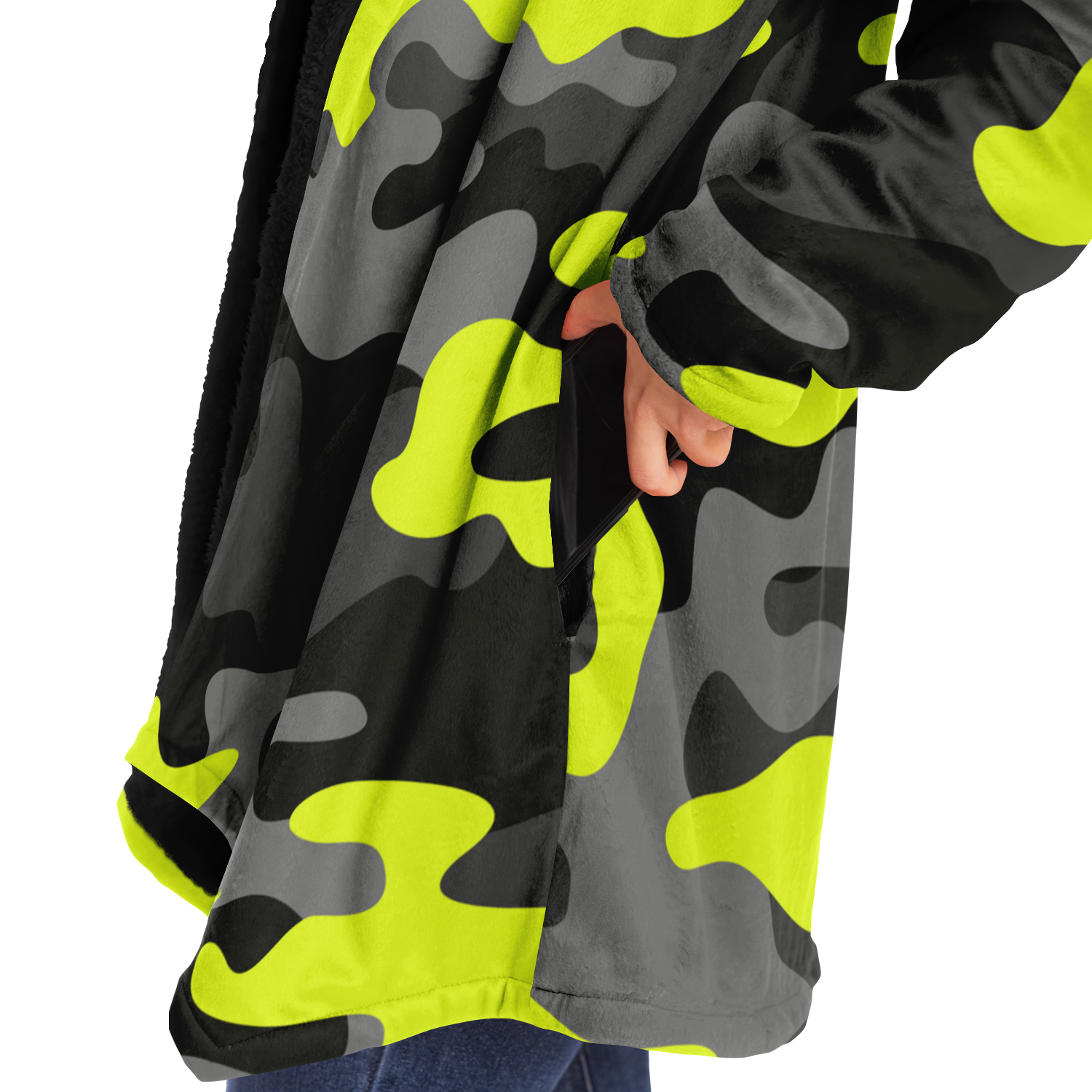 Camo Cloak | Yellow, Black, & Gray Camouflage | Microfleece