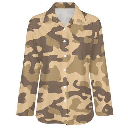 Women's Button-Up Camo Shirt | Khaki Camouflage