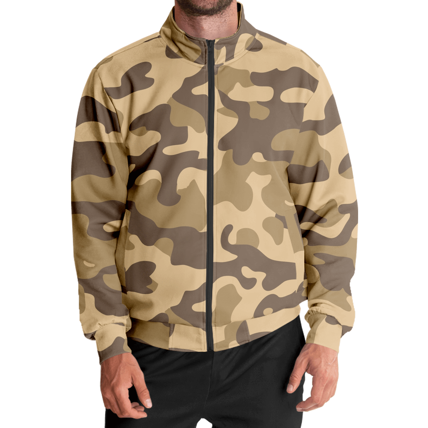 Camo Track Jacket | Khaki Camouflage