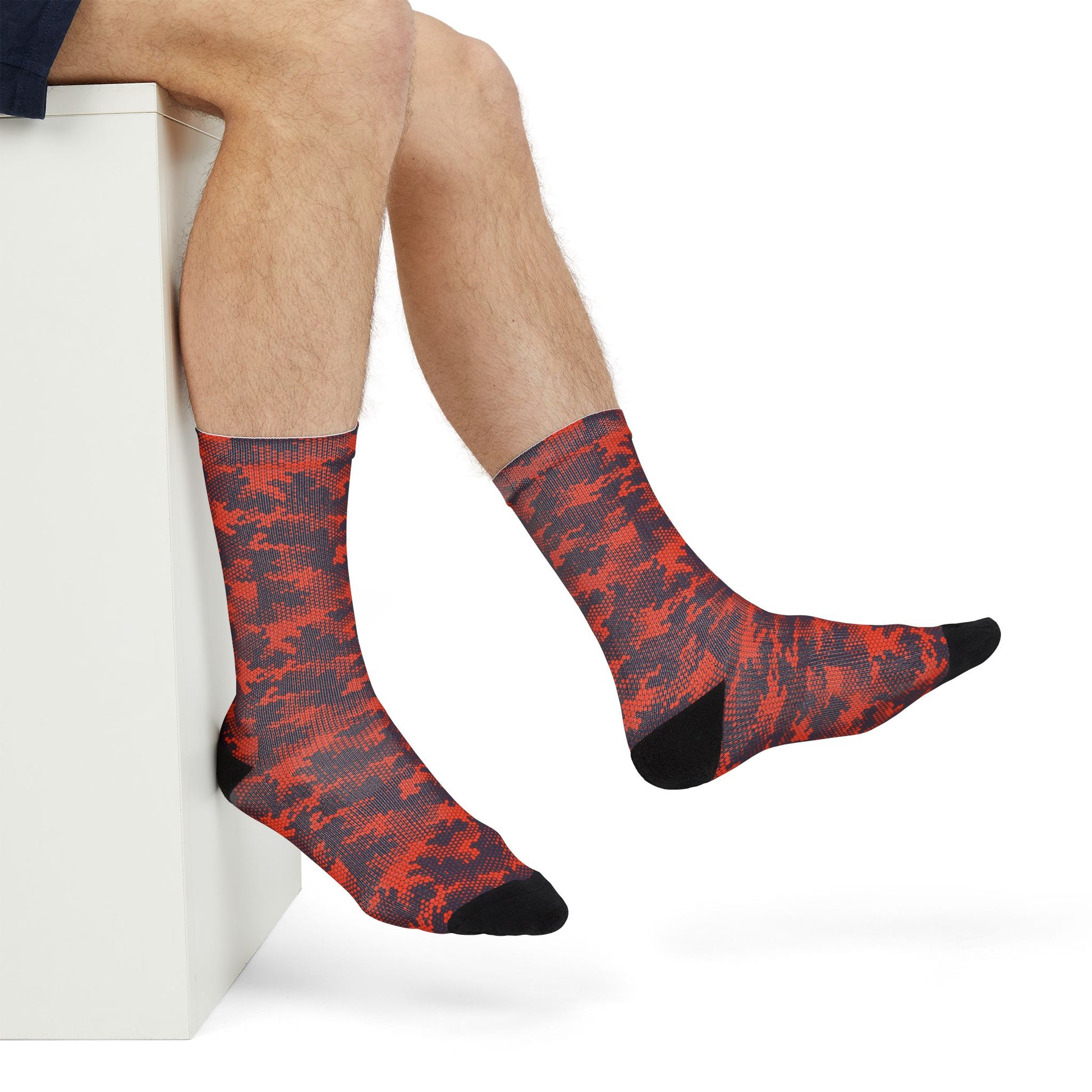 Camo Socks | Orange & Blue | Sublimation Crew