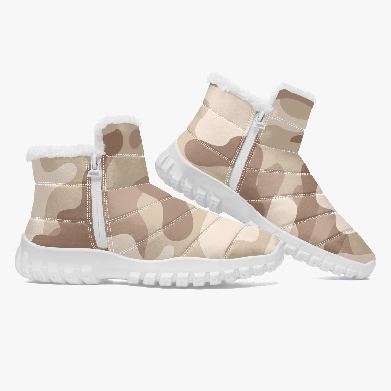 Camo Boots | Cotton-pad Fur Zipper Up | Desert Brown