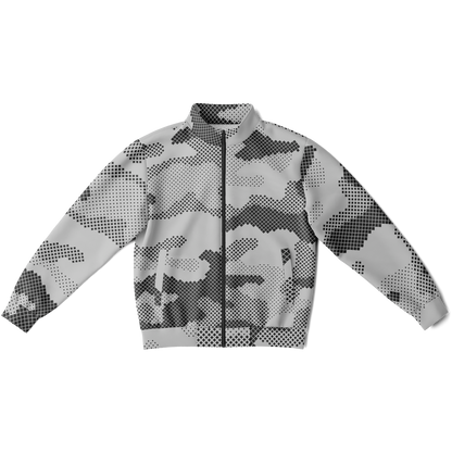 Camo Track Jacket | Black & White Digital Camouflage