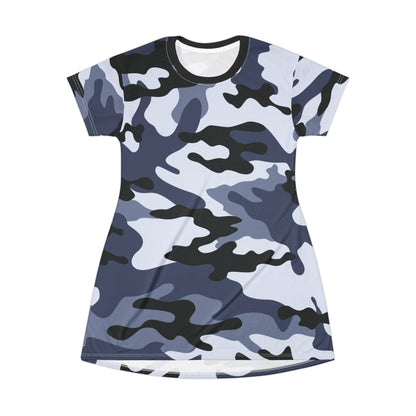 Camo T-Shirt Dress | Light Blue Camouflage