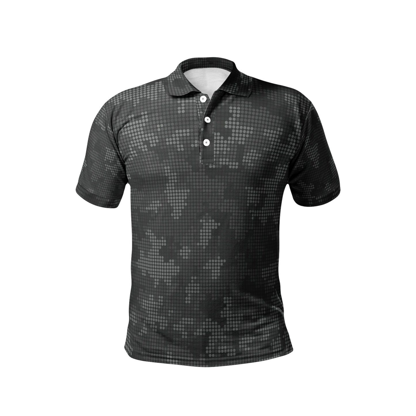 Black Camo Golf Shirt | Stylish Pixel Camouflage