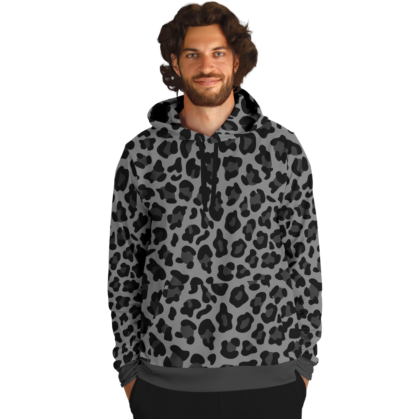 Leopard Hoodie | Black and Gray Pattern | Unisex