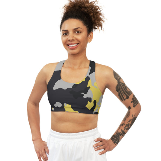 Camo Bra | Yellow, Black, and Silver Sports Camouflage