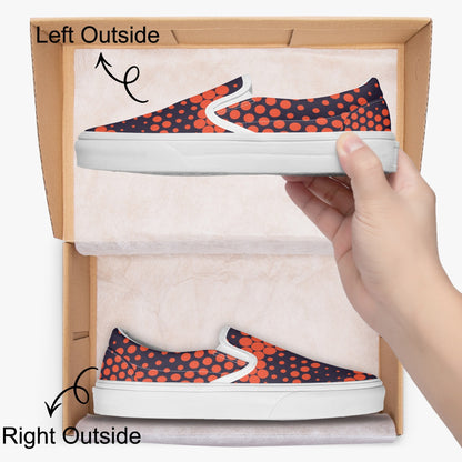 Camo Slip-On Shoes | Orange and Blue Digital Camouflage