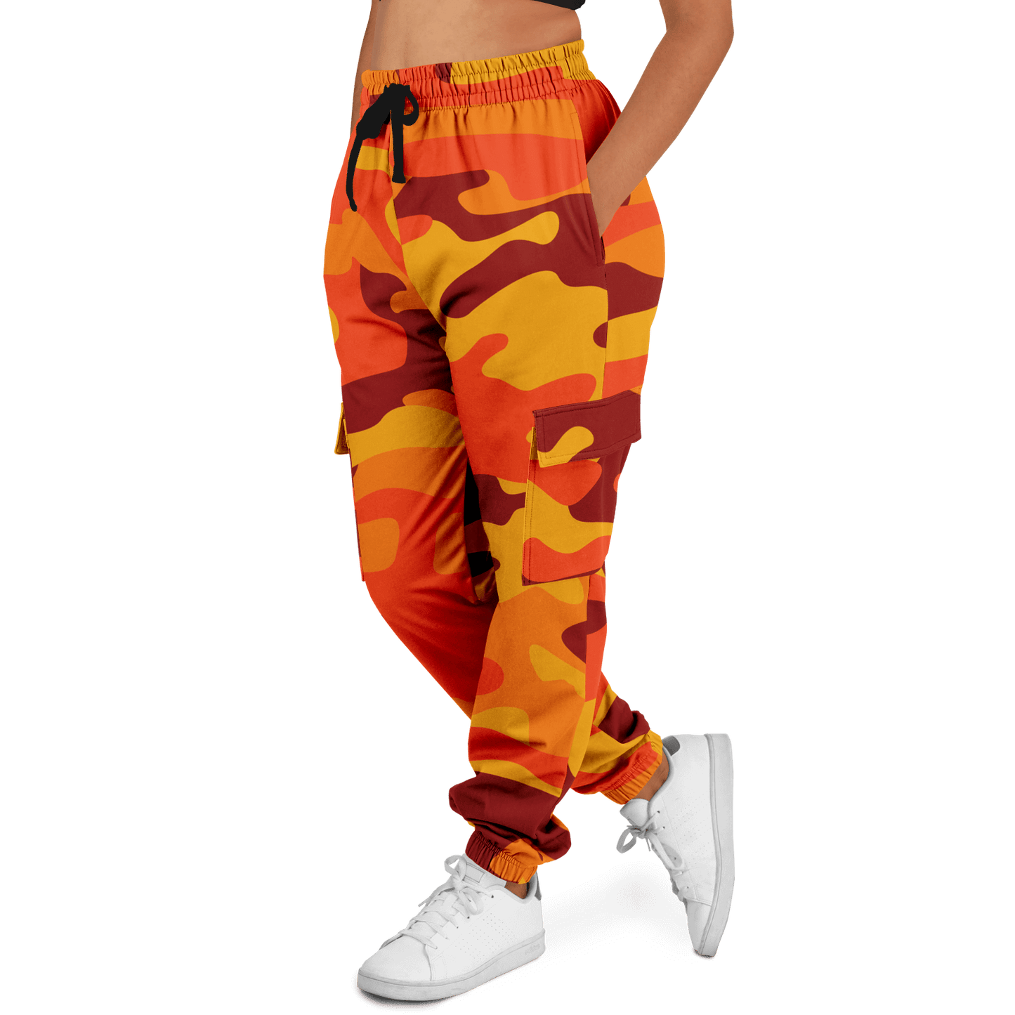 Camo Cargo Pants | Unisex | Orange & Red Camouflage