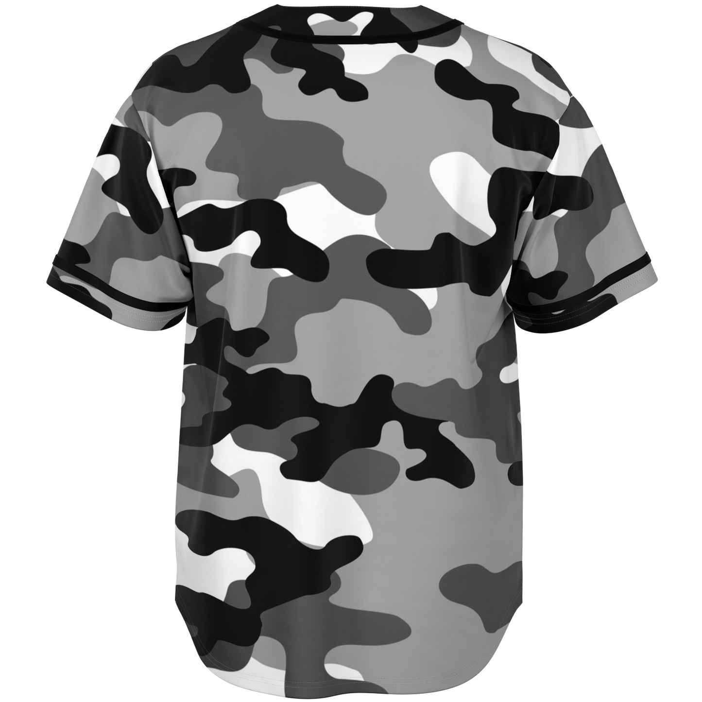 Camo Baseball Jersey | Black, White & Gray Camouflage