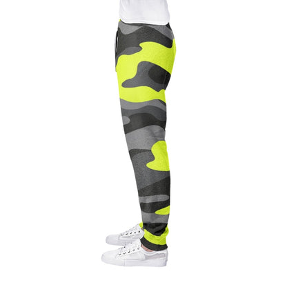 Men's Camo Track Pants | Black, Gray, and Yellow