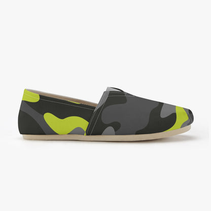 Camo Toms | Black, Gray, and Yellow camouflage Canvas Shoes