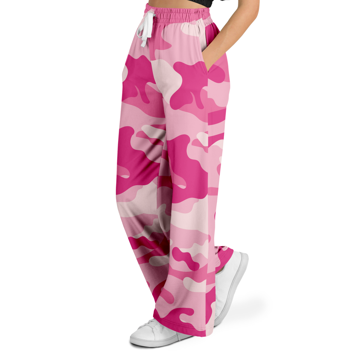 Camo Wide Leg Pants | Lavender Pink Camouflage