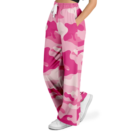 Camo Wide Leg Pants | Lavender Pink Camouflage