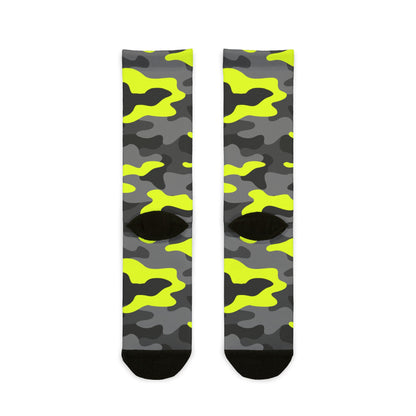 Camo Socks | Yellow, Black, and Gray | Sublimation Crew