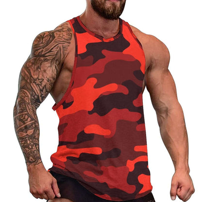 Camo Tank Top | Scarlet Red & Black Camouflage