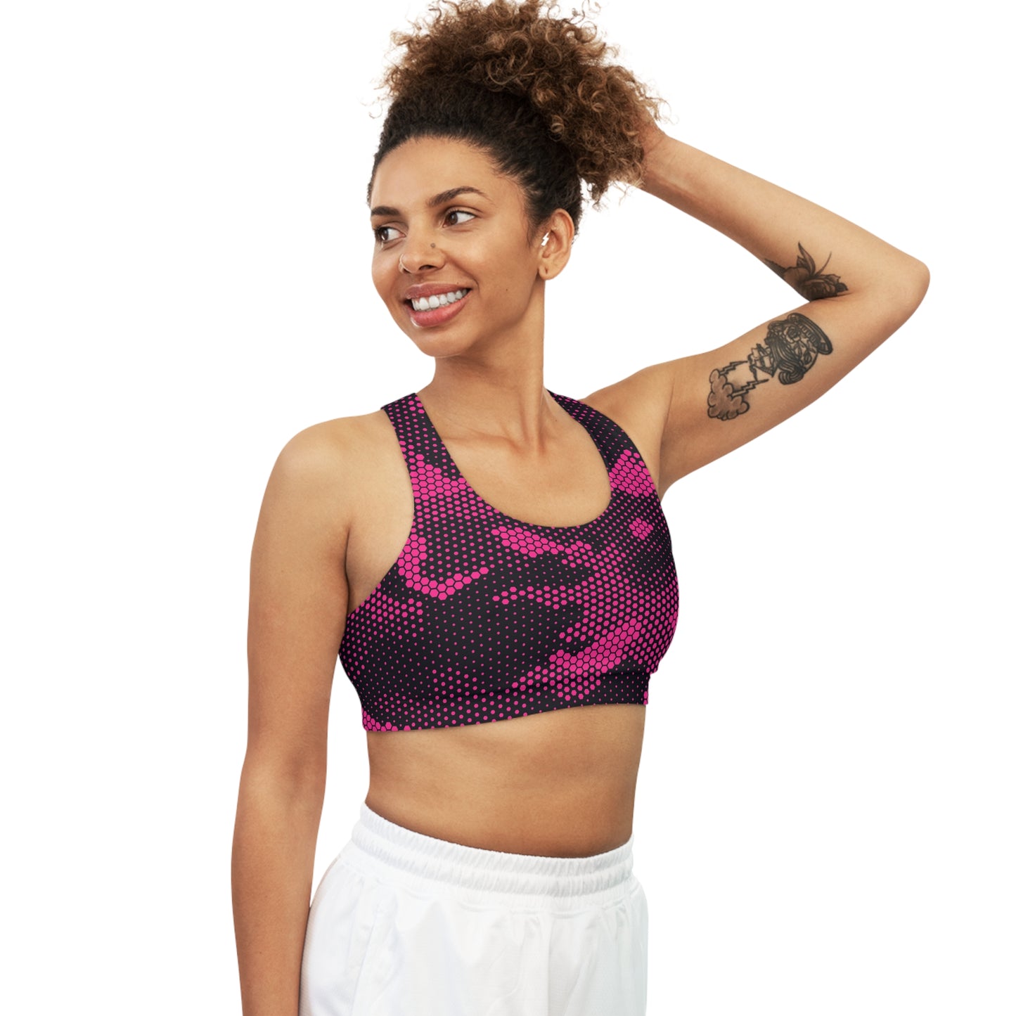 Camo Bra | Pink Digital Dotted Sports Camouflage