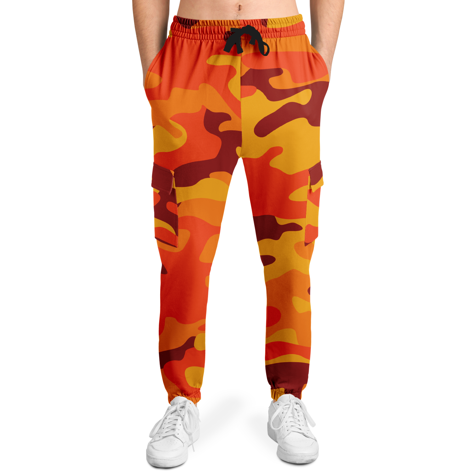 Camo Cargo Pants | Unisex | Orange & Red Camouflage