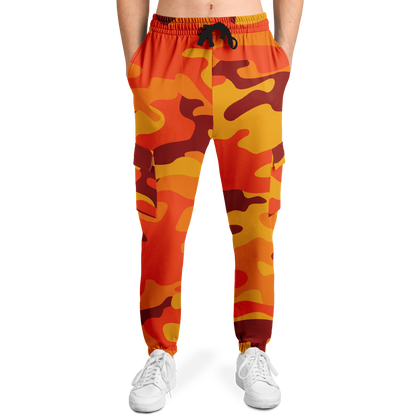 Camo Cargo Pants | Unisex | Orange & Red Camouflage