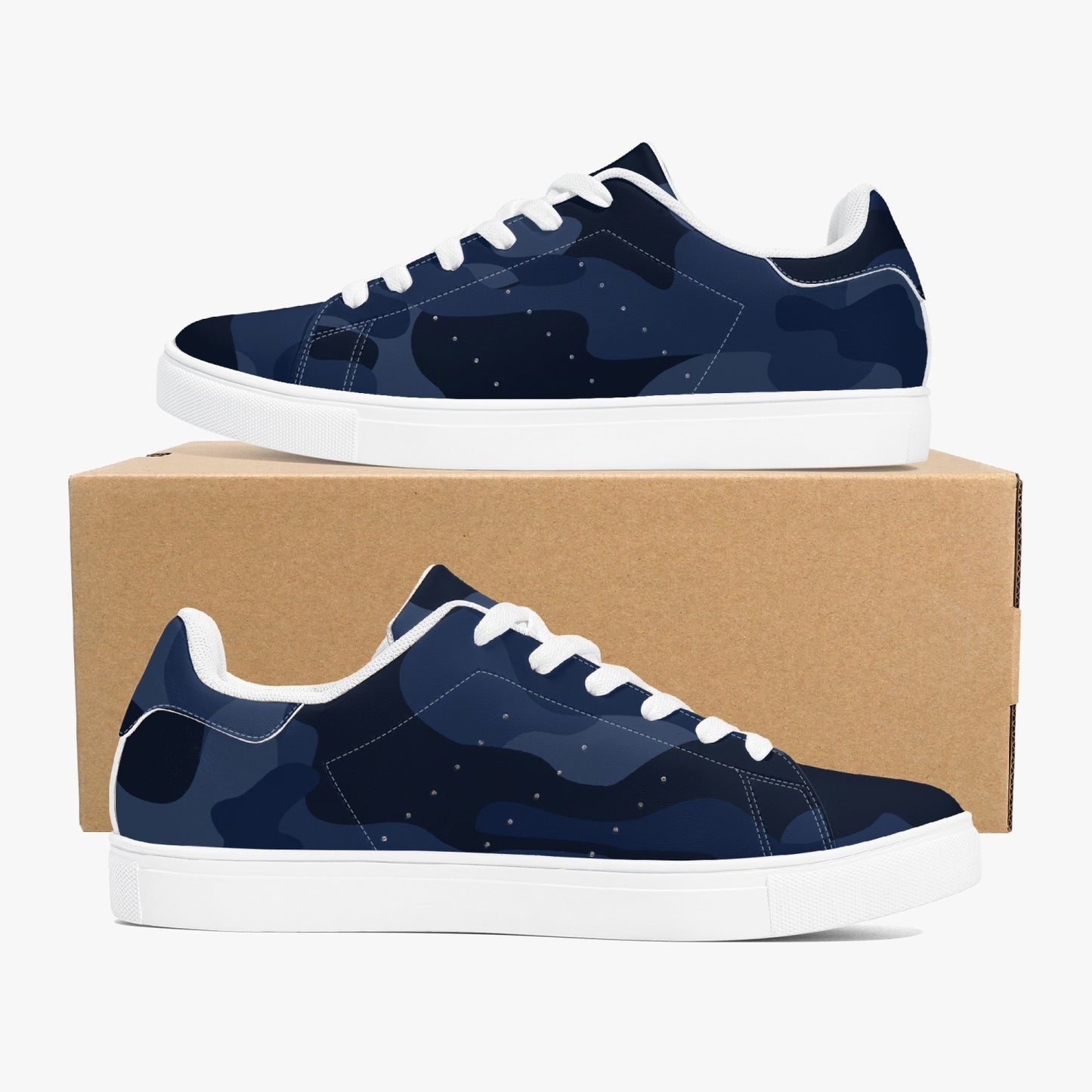 Camo Sneakers | Classic Low-Top Leather | Deep Blue