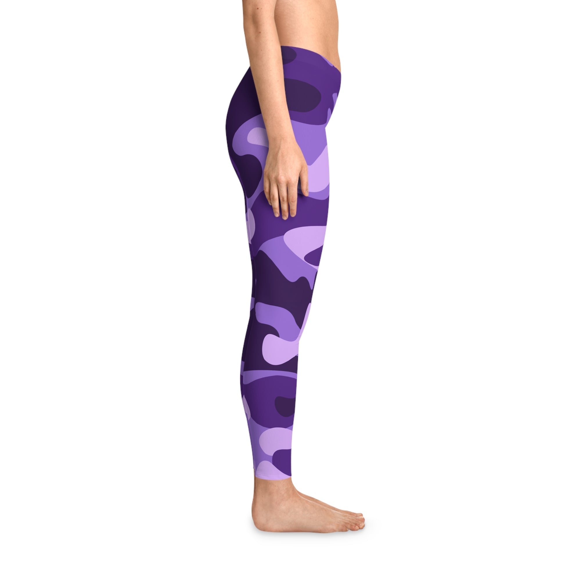 Purple, Blue, and Mauve Camo Leggings For Women