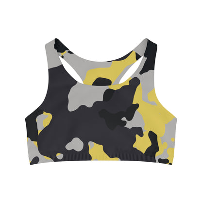 Camo Bra | Yellow, Black, and Silver Sports Camouflage