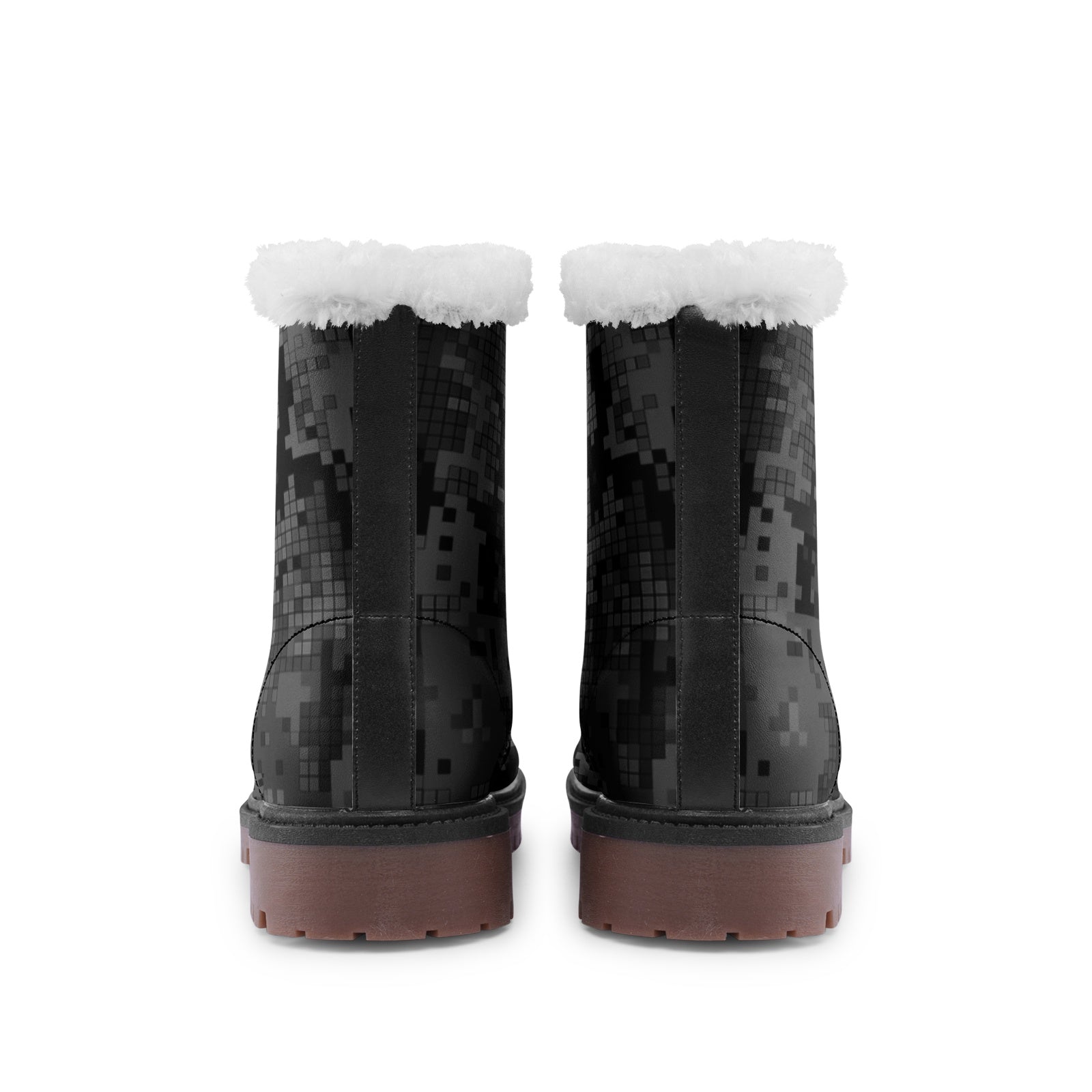 Snow Camo Boots | Digital Monochrome Dark Gray Camouflage