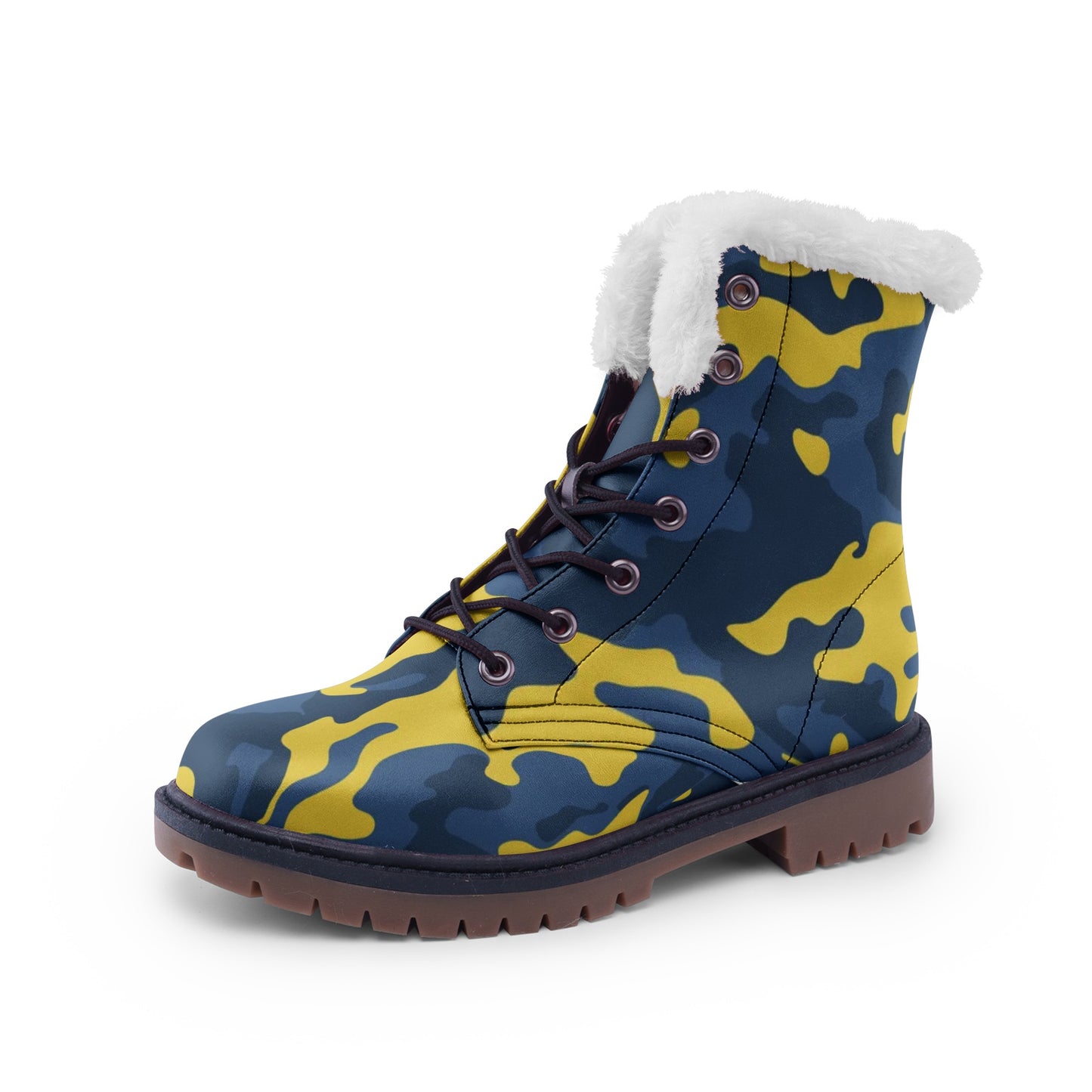 Snow Camo Boots | Military Blue and Yellow Camouflage