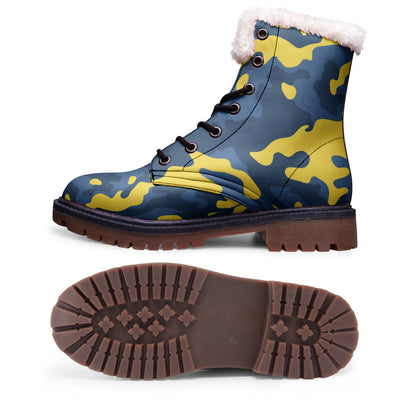 Snow Camo Boots | Military Blue and Yellow Camouflage