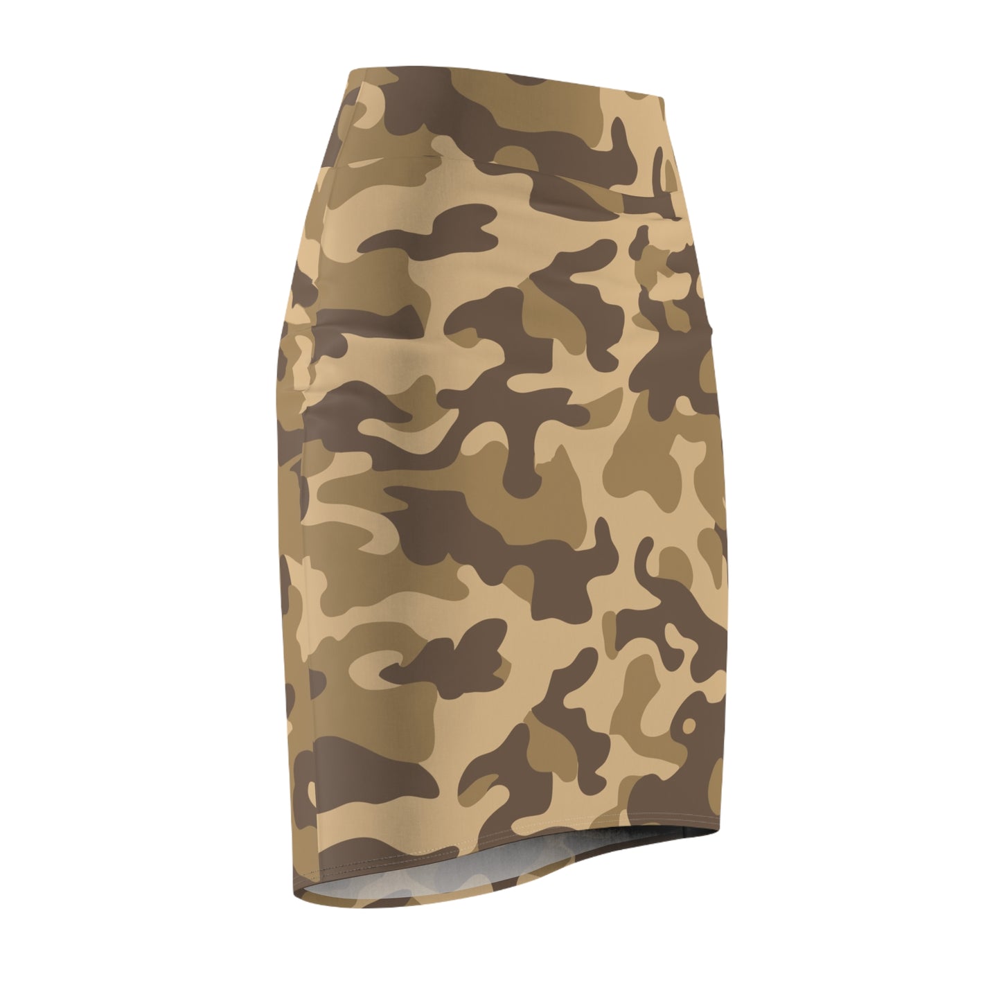 Camo Mini Skirt | Pencil Cut | Khaki Camouflage Pattern