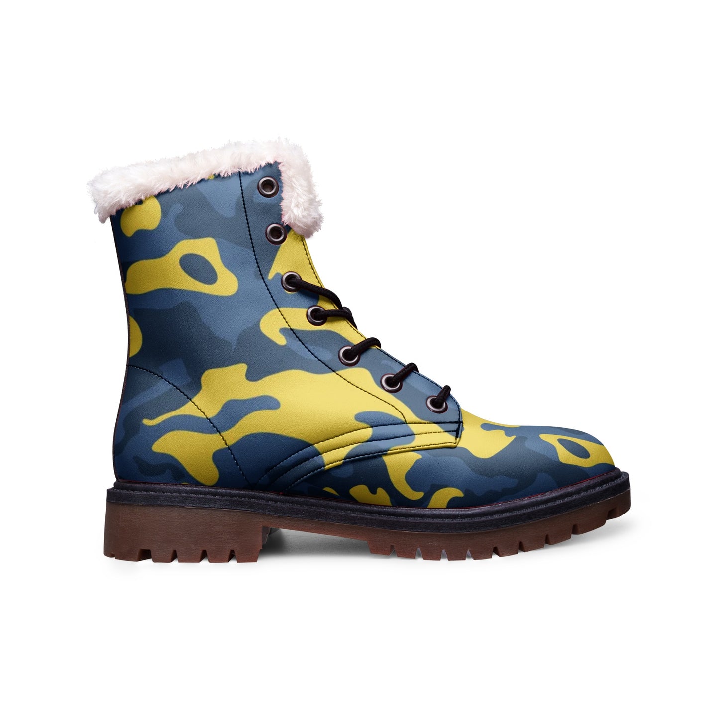 Snow Camo Boots | Military Blue and Yellow Camouflage