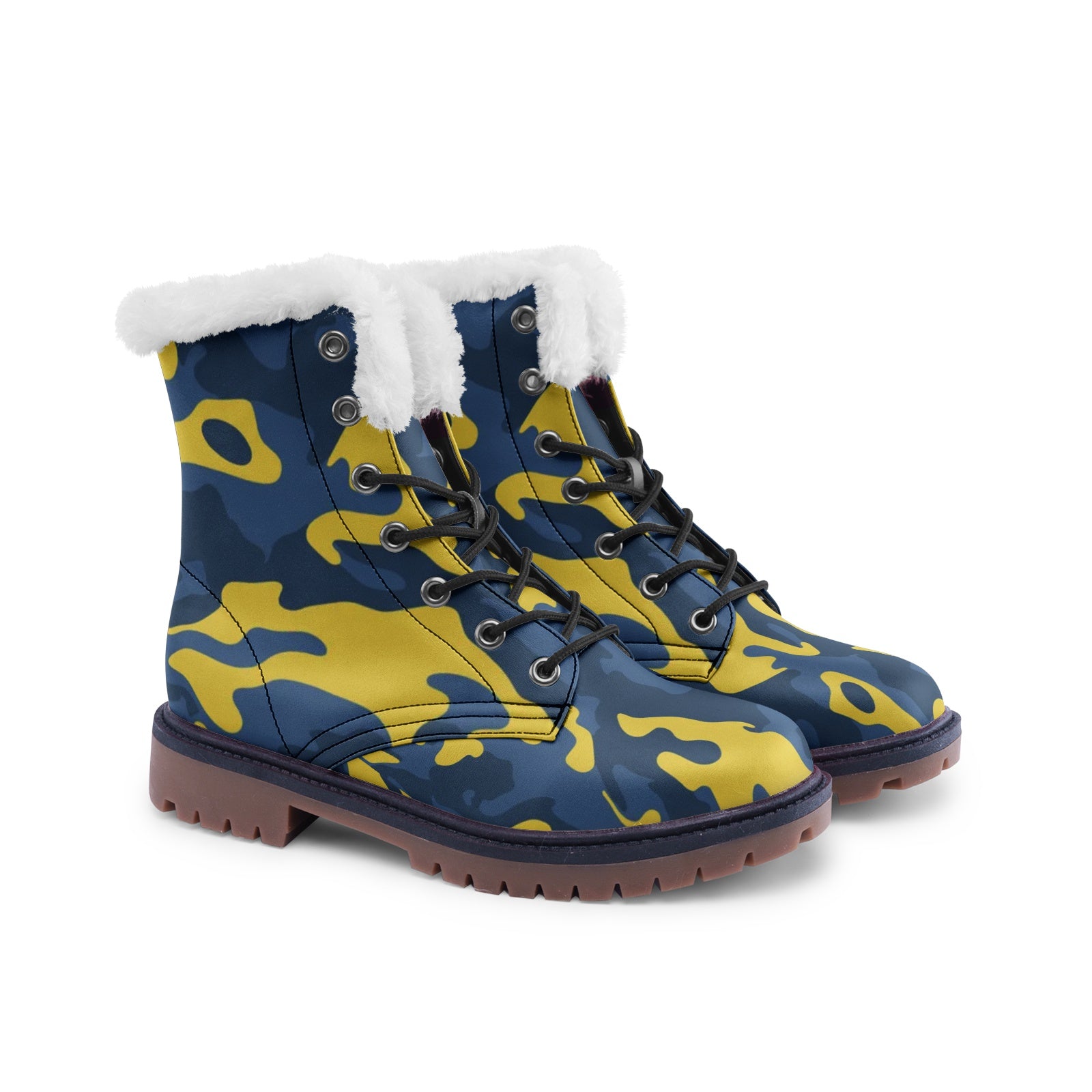 Snow Camo Boots | Military Blue and Yellow Camouflage