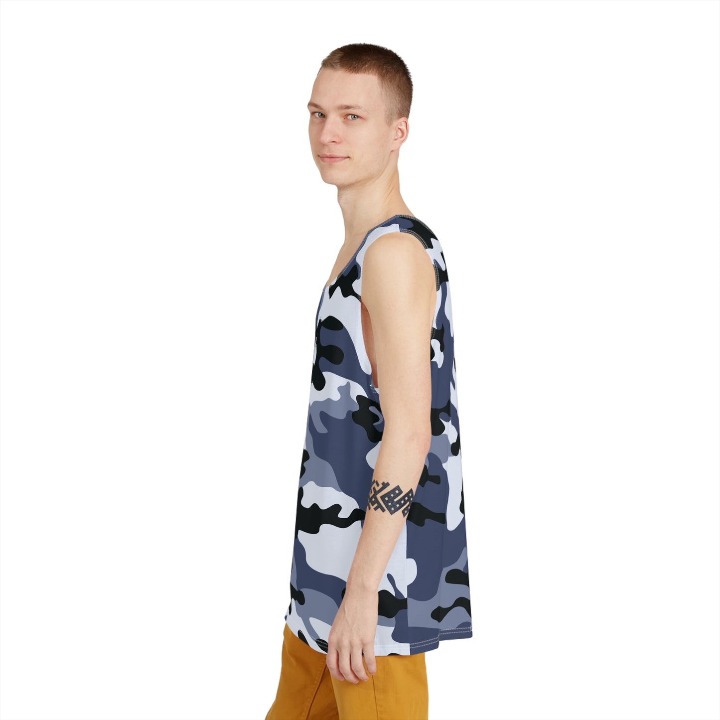 Men's Camo Tank Top | Light Blue Camouflage | Loose Fit